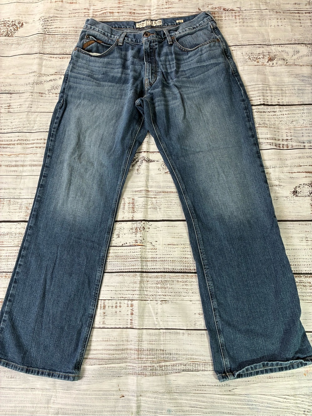 Ariat M4 Relaxed Bootcut Jeans Men’s 34x34 Western Workwear Whiskered
